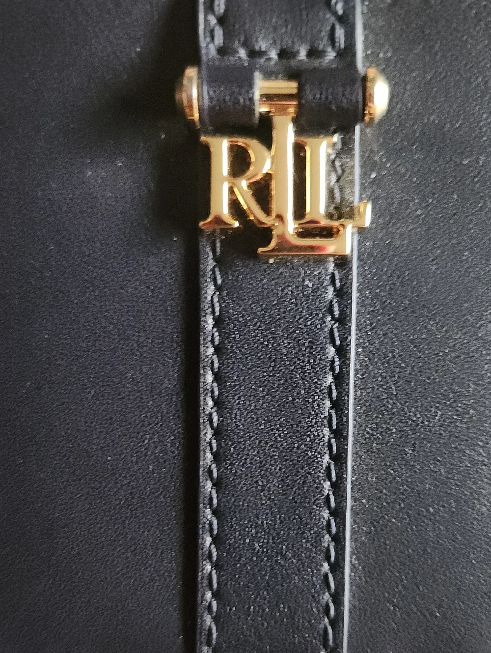 Ralph Lauren Navy Leather Zip Card Case Holder Key Pouch